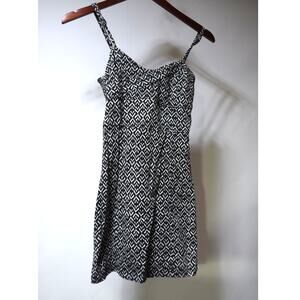 Free People XS Black White Geometric Cutout Back Strappy Mini Dress